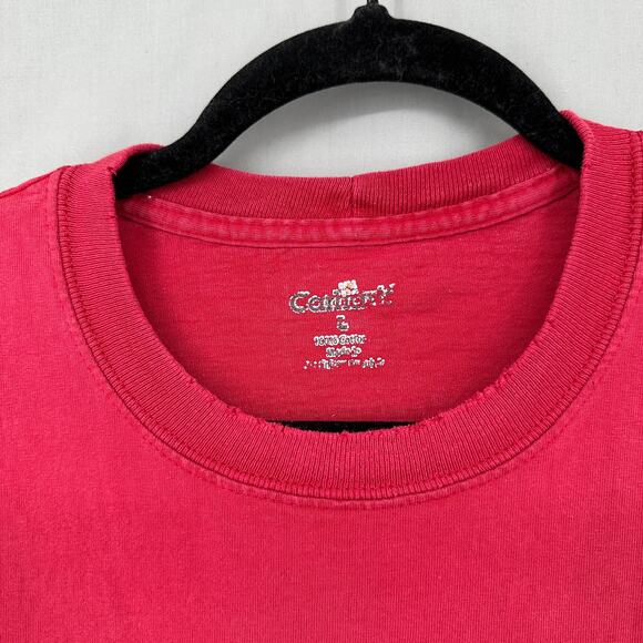 Vintage Carhartt Shirt Mens Large Red Graphic Tee Distressed Thrashed Workwear - Picture 3 of 7